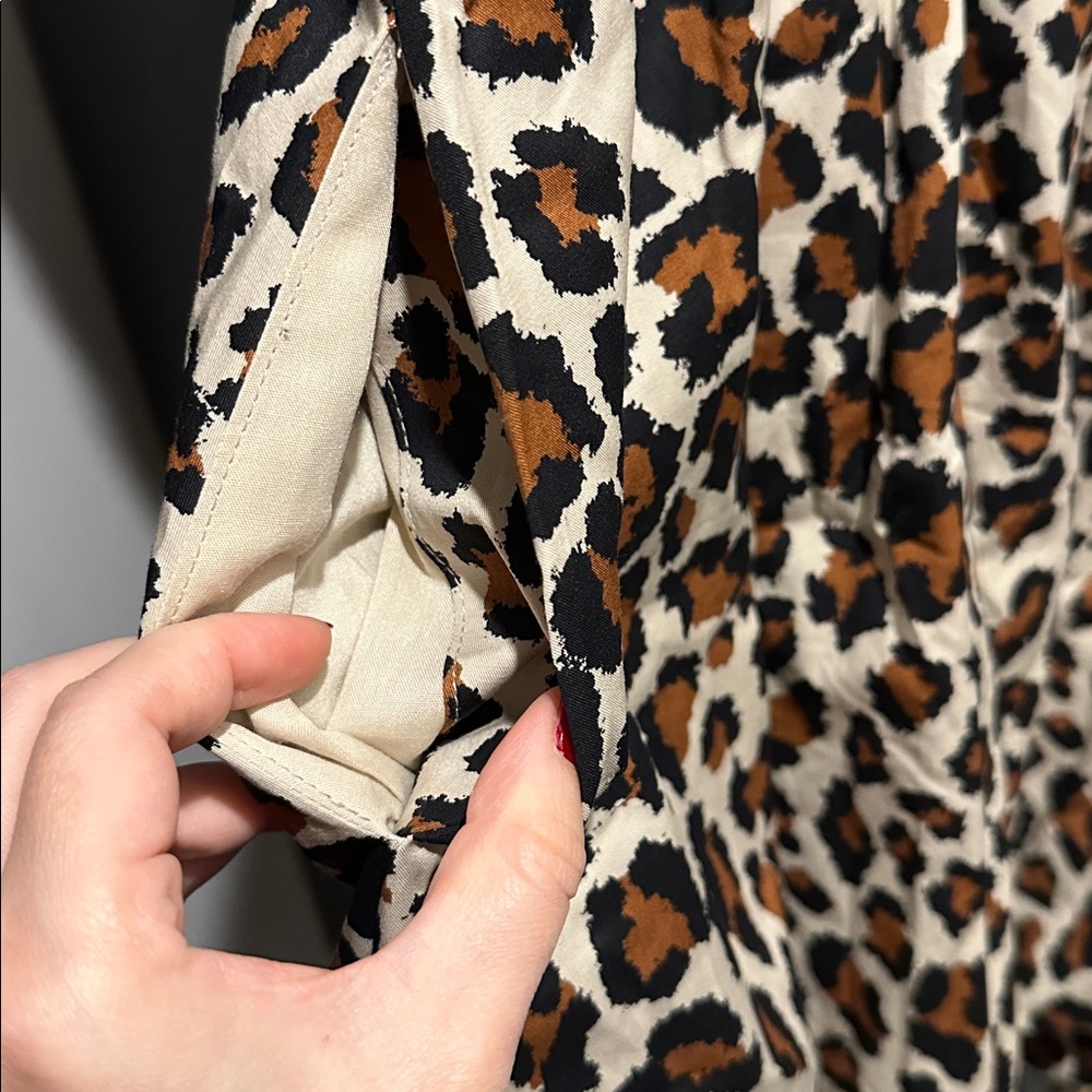 English Factory Animal Print Dress with Puff Sleeves and bubble skirt - Picture 5 of 5